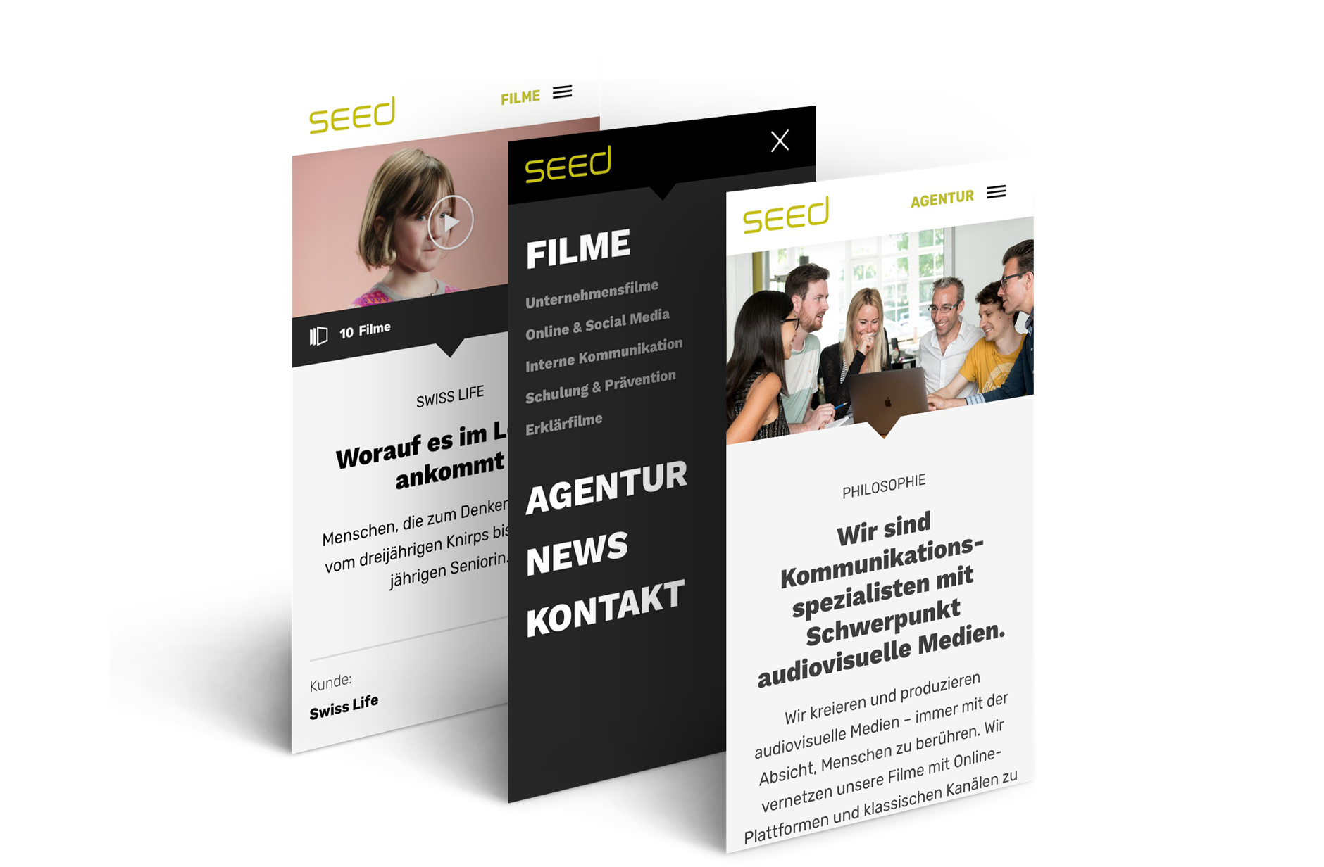 Website für Seed Audio-Visual Communication